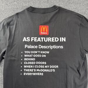 Palace x McDonalds Logo Tee 2023 Street Skate Black Size Large Double Sided NWOT